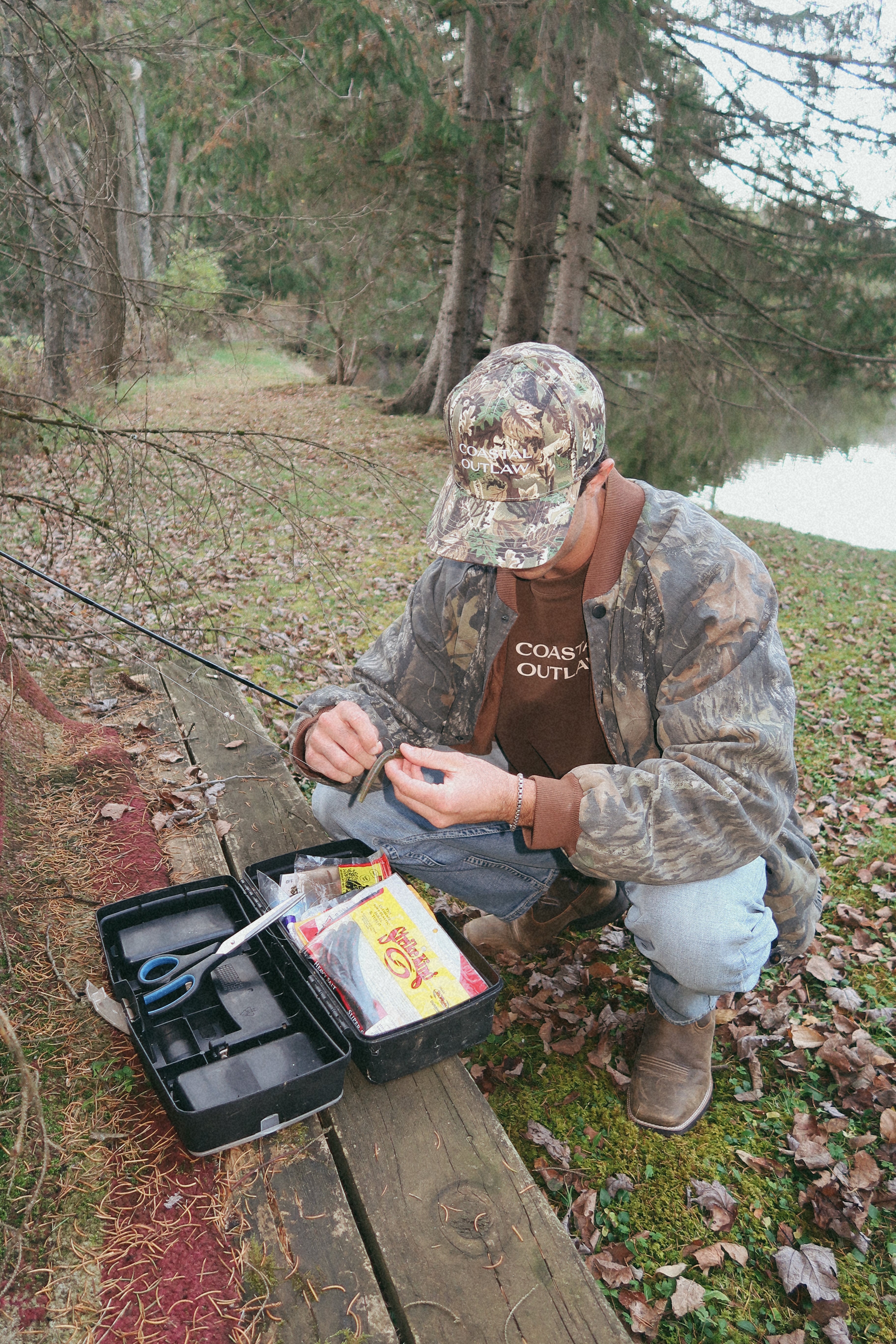 stick and leaf camo hat